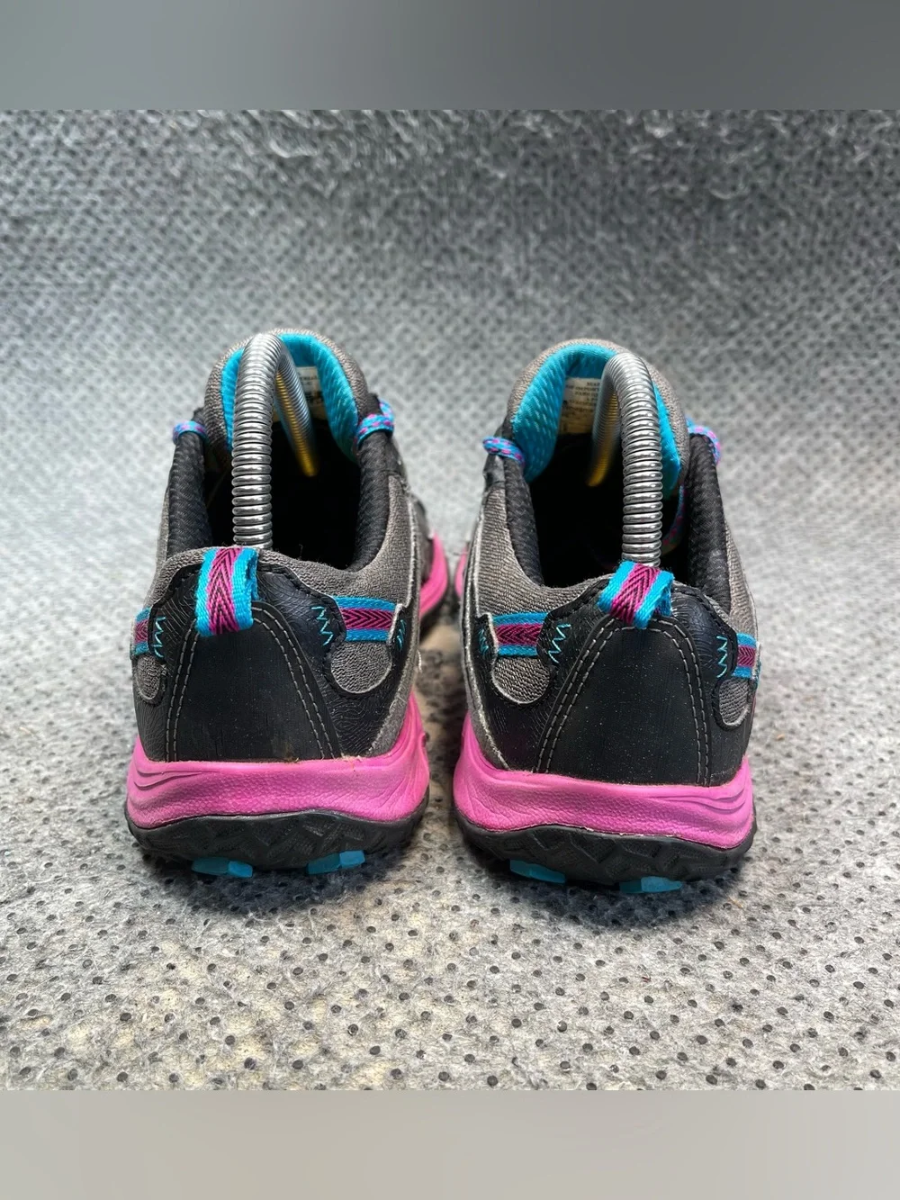 New Balance Women's Gray Athletic Sneakers with Pink and Blue Accents